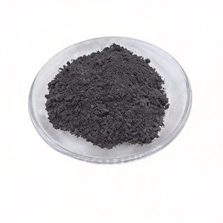 Grey powder in a glass dish