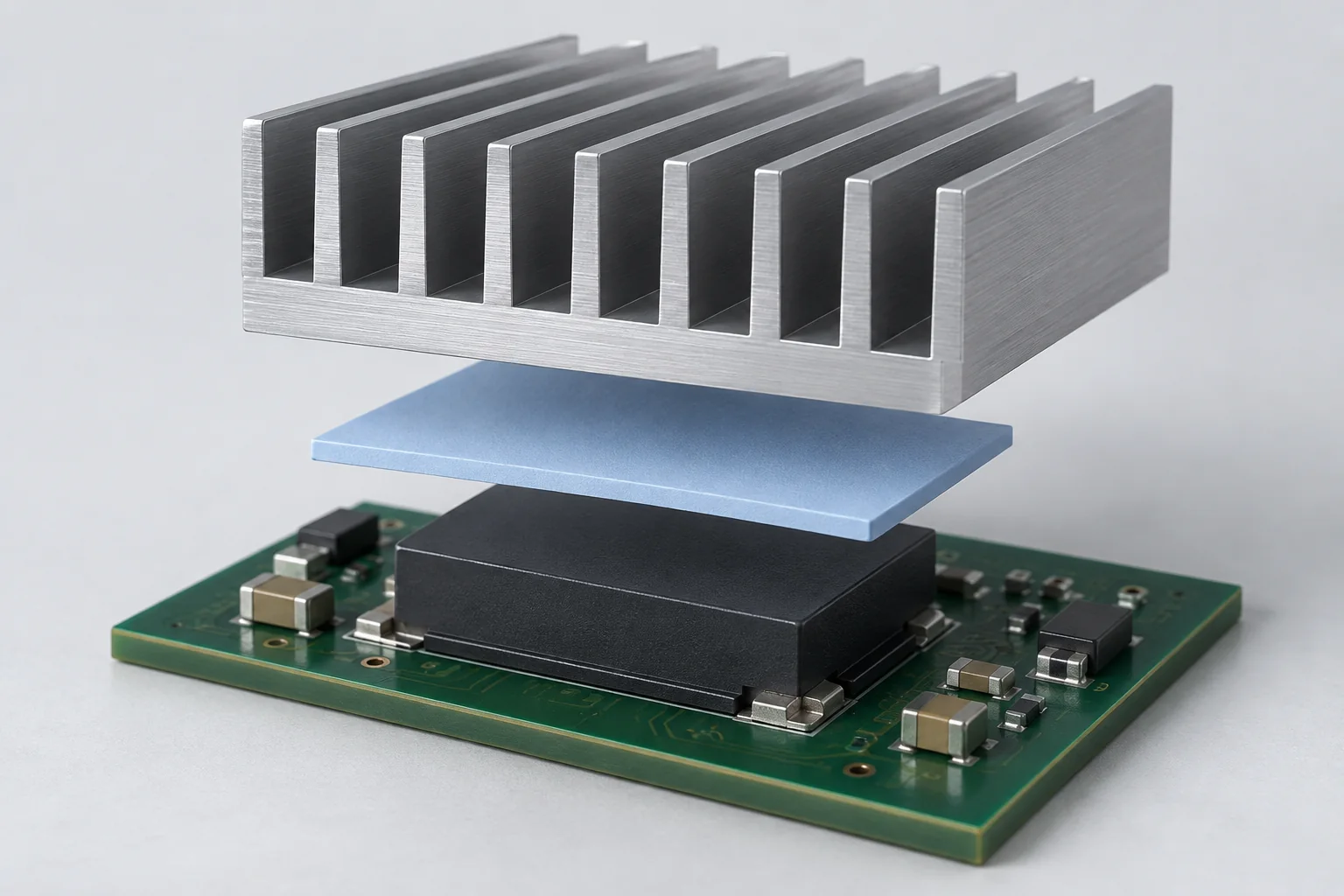 Thermal pad between an electronic package and heat sink
